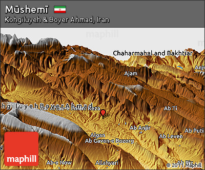 Physical Panoramic Map of Mūshemī