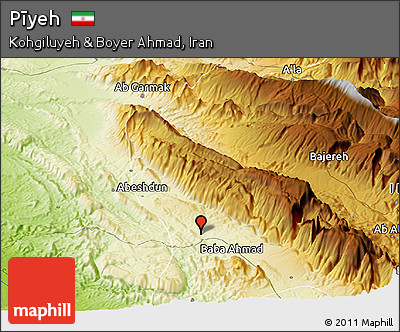 Physical Panoramic Map of Pīyeh