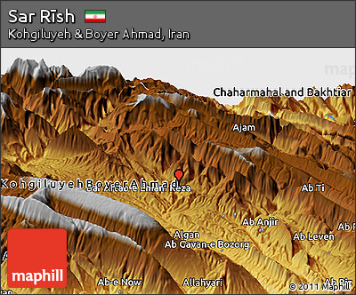 Physical Panoramic Map of Sar Rīsh