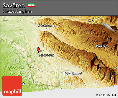 Physical Panoramic Map of Savāreh