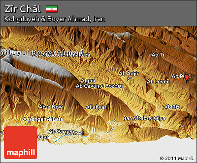 Physical Panoramic Map of Zīr Chāl
