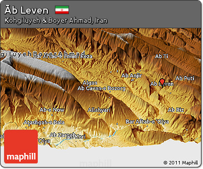 Physical Panoramic Map of Āb Leven
