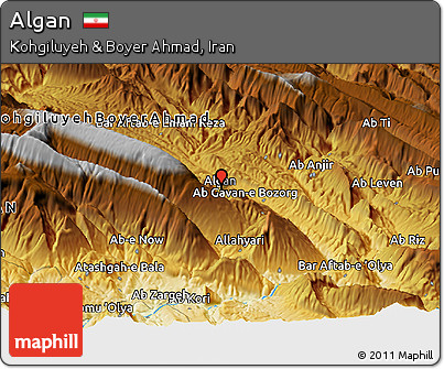 Physical Panoramic Map of Algan