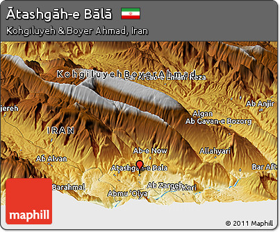 Physical Panoramic Map of Ātashgāh-e Bālā