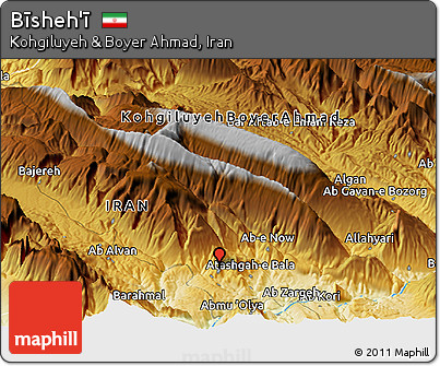 Physical Panoramic Map of Bīsheh'ī