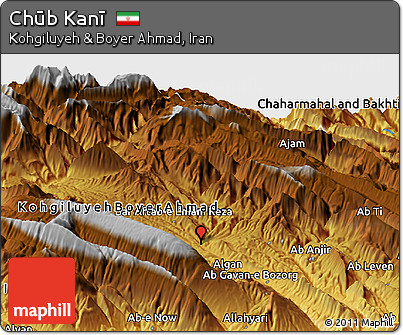 Physical Panoramic Map of Chūb Kanī