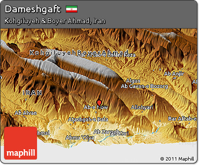 Physical Panoramic Map of Dameshgaft