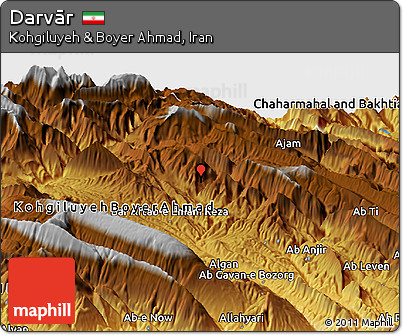 Physical Panoramic Map of Darvār