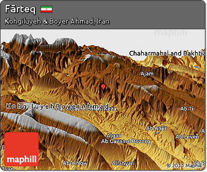 Physical Panoramic Map of Fārteq