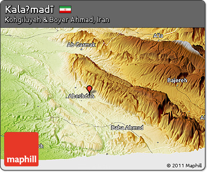 Physical Panoramic Map of Kalaḩmadī