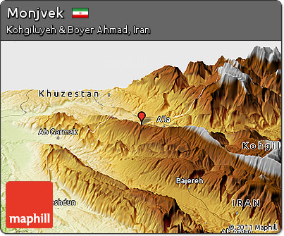 Physical Panoramic Map of Monjvek