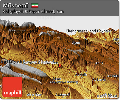Physical Panoramic Map of Mūshemī