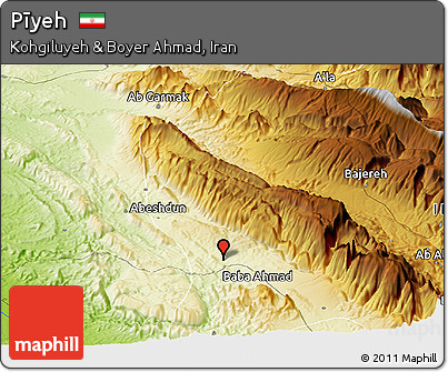 Physical Panoramic Map of Pīyeh