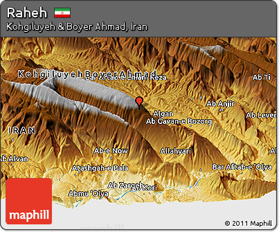Physical Panoramic Map of Raheh