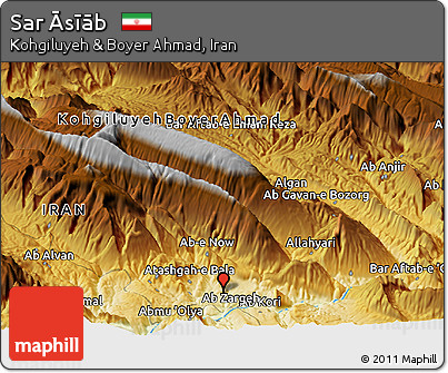 Physical Panoramic Map of Sar Āsīāb