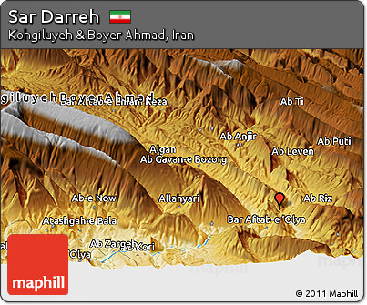 Physical Panoramic Map of Sar Darreh