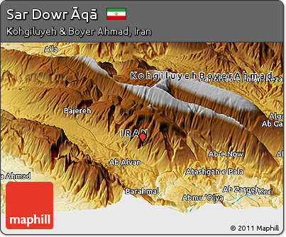 Physical Panoramic Map of Sar Dowr Āqā