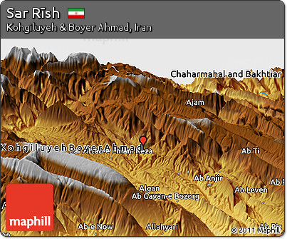 Physical Panoramic Map of Sar Rīsh