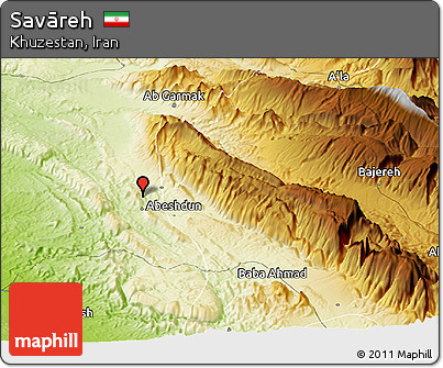 Physical Panoramic Map of Savāreh