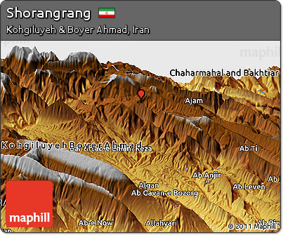 Physical Panoramic Map of Shorangrang