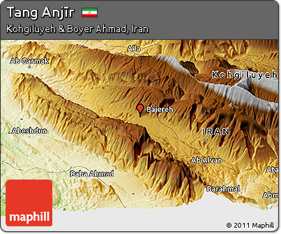 Physical Panoramic Map of Tang Anjīr