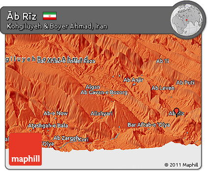 Political Panoramic Map of Āb Rīz