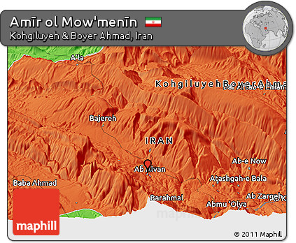 Political Panoramic Map of Amīr Ol Mow'menīn