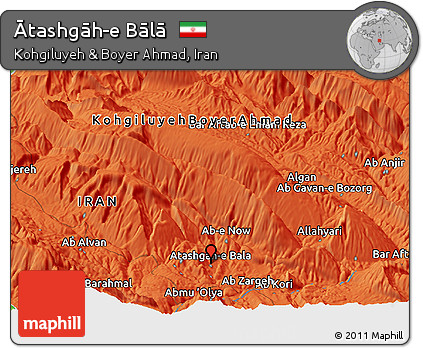 Political Panoramic Map of Ātashgāh-e Bālā