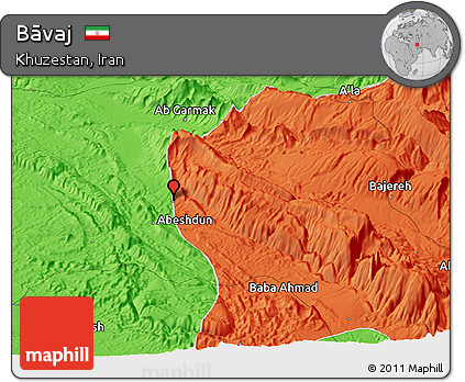 Political Panoramic Map of Bāvaj