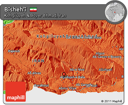 Political Panoramic Map of Bīsheh'ī