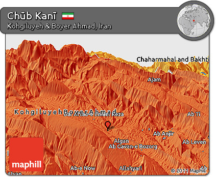 Political Panoramic Map of Chūb Kanī