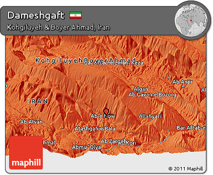 Political Panoramic Map of Dameshgaft