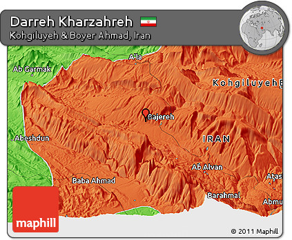 Political Panoramic Map of Darreh Kharzahreh