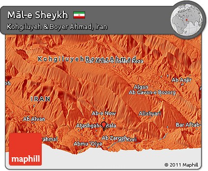 Political Panoramic Map of Māl-e Sheykh