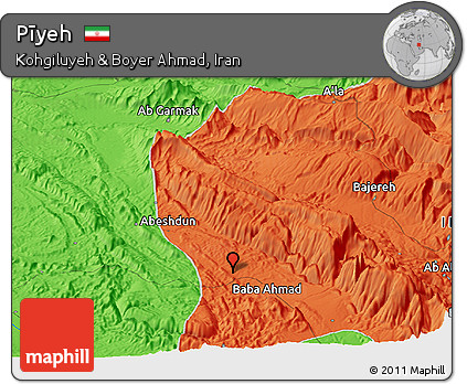Political Panoramic Map of Pīyeh