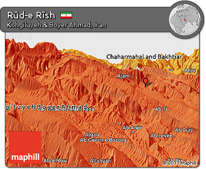 Political Panoramic Map of Rūd-e Rīsh