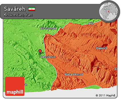 Political Panoramic Map of Savāreh