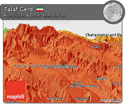 Political Panoramic Map of Talaf Gerd