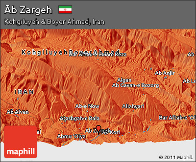 Political Panoramic Map of Āb Zargeh