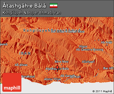 Political Panoramic Map of Ātashgāh-e Bālā