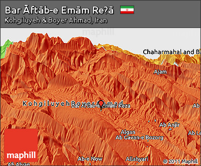 Political Panoramic Map of Bar Āftāb-e Emām Reẕā