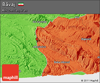 Political Panoramic Map of Bāvaj