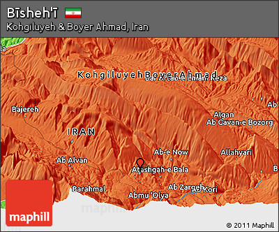 Political Panoramic Map of Bīsheh'ī