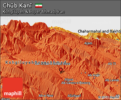 Political Panoramic Map of Chūb Kanī