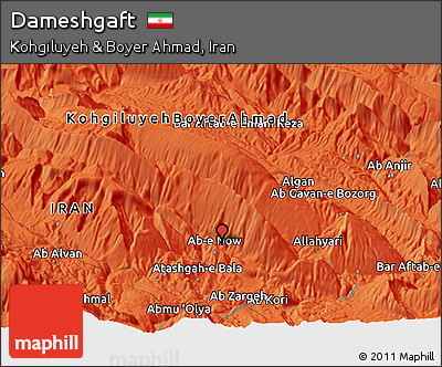 Political Panoramic Map of Dameshgaft