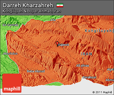 Political Panoramic Map of Darreh Kharzahreh