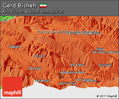 Political Panoramic Map of Gerd Bīsheh