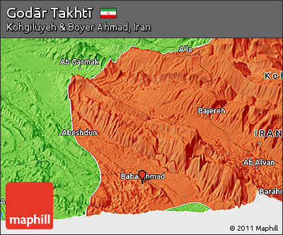 Political Panoramic Map of Godār Takhtī