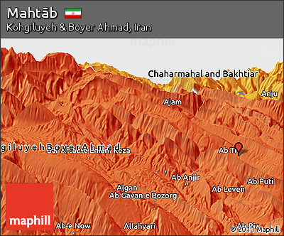 Political Panoramic Map of Mahtāb