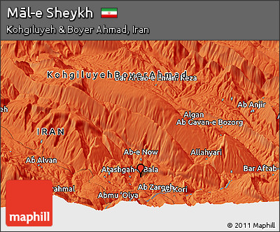 Political Panoramic Map of Māl-e Sheykh